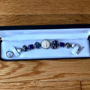 Sterling Silver Moonface link bracelet